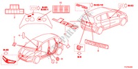 EMBLEM/WARNETIKETT für Honda JAZZ HYBRID IMA      TEMP TIRE 5 Türen vollautomatische 2012