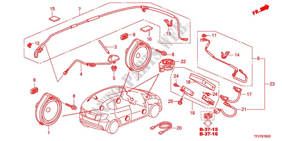 ANTENNE/LAUTSPRECHER für Honda JAZZ HYBRID IMA-H 5 Türen vollautomatische 2012