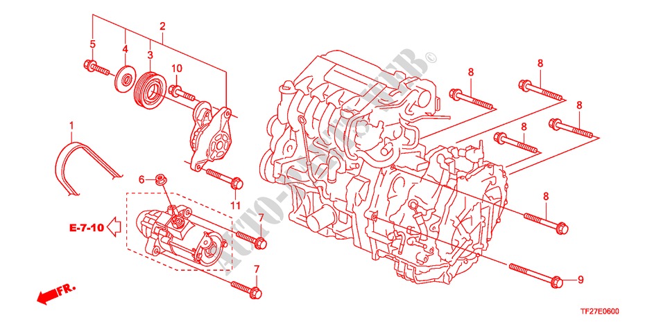 AUTOMATISCHE SPANNVORRICHTUNG für Honda JAZZ HYBRID IMA-H 5 Türen vollautomatische 2012