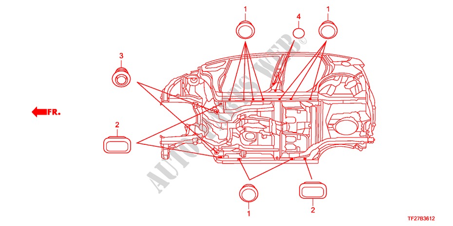 GUMMITUELLE(UNTEN) für Honda JAZZ HYBRID IMA-H 5 Türen vollautomatische 2012