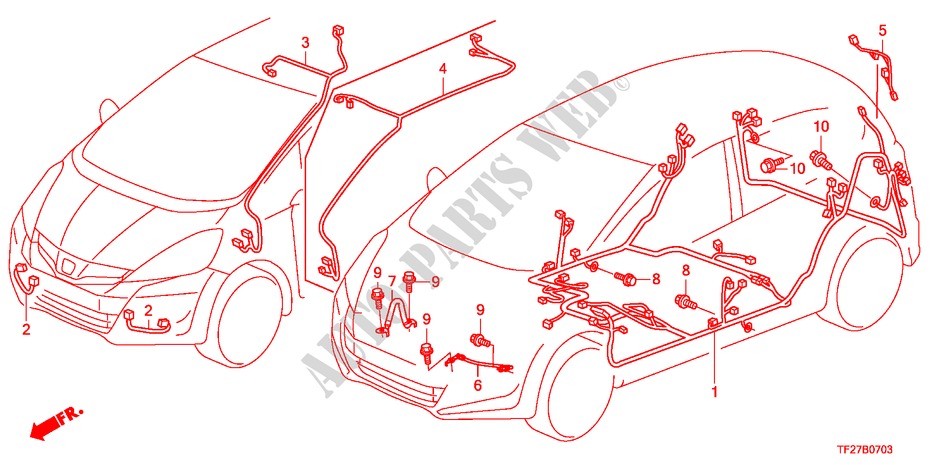 KABELBAUM(1)(LH) für Honda JAZZ HYBRID IMA-H 5 Türen vollautomatische 2012