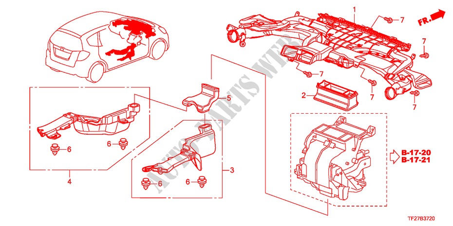 KANAL für Honda JAZZ HYBRID IMA-H 5 Türen vollautomatische 2012