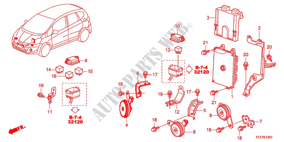 STEUERGERAT(MOTORRAUM)(LH) für Honda JAZZ HYBRID IMA-H 5 Türen vollautomatische 2012