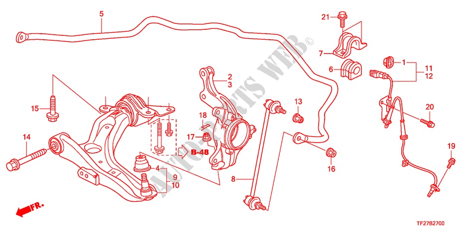 UNTERER ARM, VORNE für Honda JAZZ HYBRID IMA-H 5 Türen vollautomatische 2012