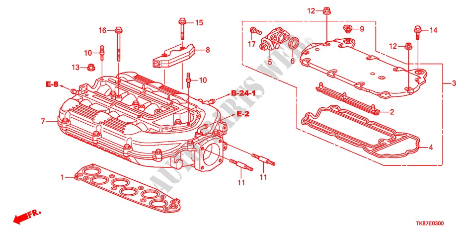 ANSAUGKRUEMMER für Honda ODYSSEY TOURING 5 Türen 6 gang automatikgetriebe 2011