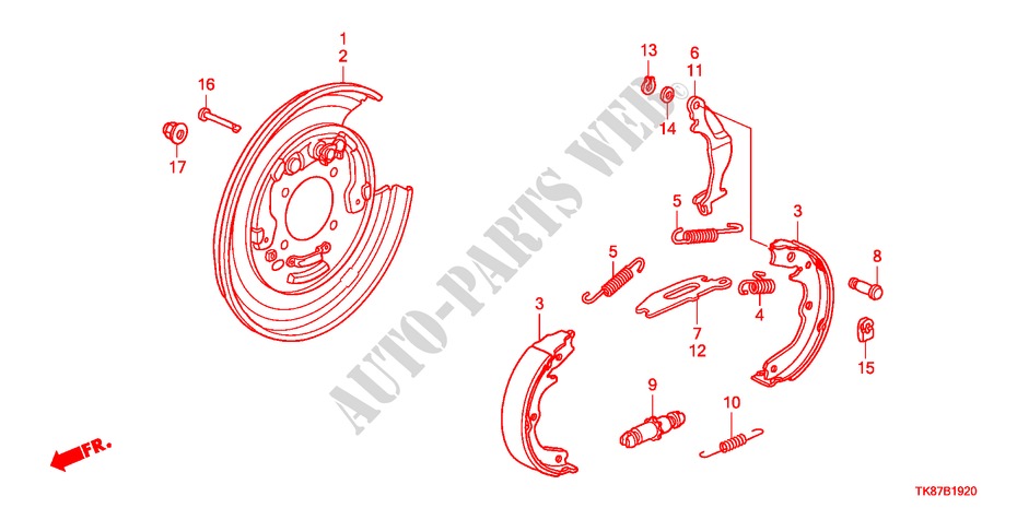 HANDBREMSBACKEN für Honda ODYSSEY TOURING 5 Türen 6 gang automatikgetriebe 2011