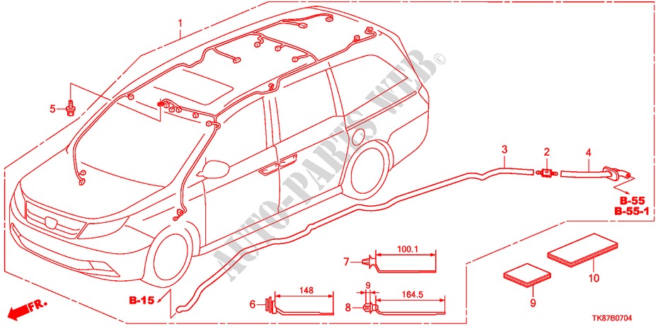 KABELBAUM(5) für Honda ODYSSEY TOURING 5 Türen 6 gang automatikgetriebe 2011