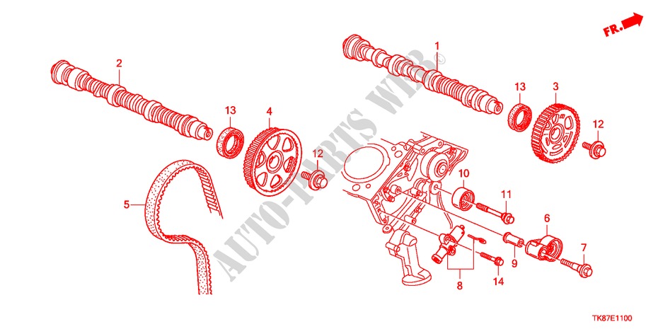NOCKENWELLE/STEUERRIEMEN für Honda ODYSSEY TOURING 5 Türen 6 gang automatikgetriebe 2011