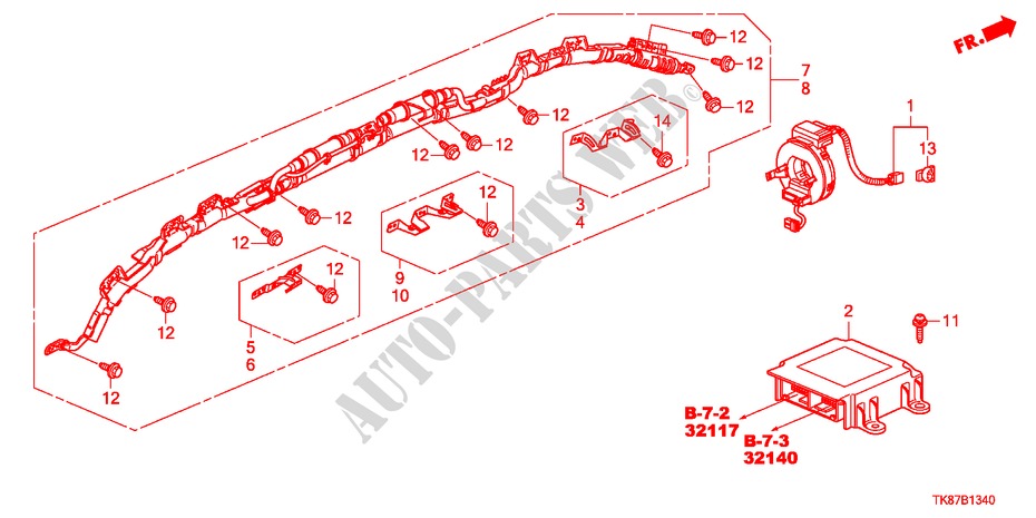 SRS EINHEIT für Honda ODYSSEY TOURING 5 Türen 6 gang automatikgetriebe 2011