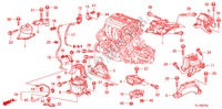 MOTORBEFESTIGUNGEN(2.4L) (MT) für Honda ACCORD 2.4 TYPE S 4 Türen 6 gang-Schaltgetriebe 2009