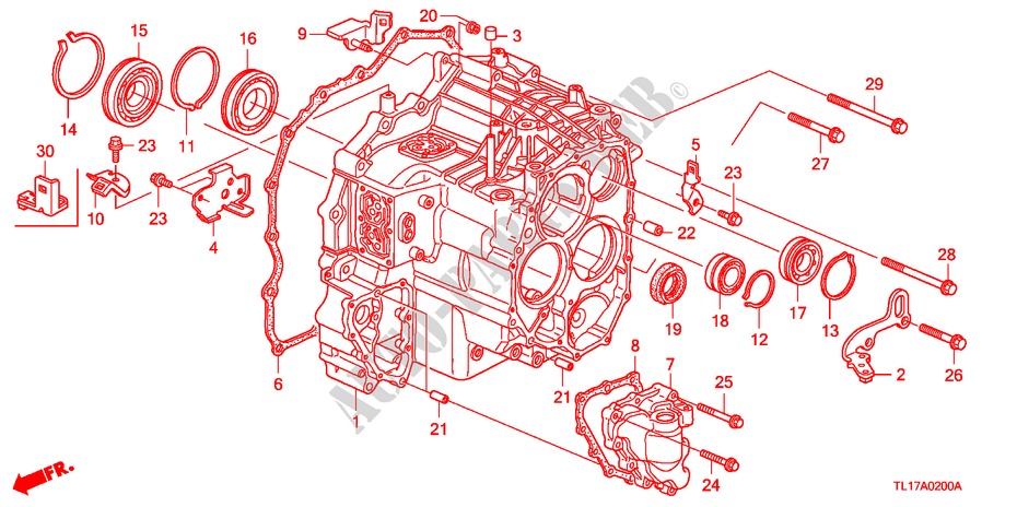 GETRIEBEGEHAEUSE für Honda ACCORD 2.4 EXECUTIVE 4 Türen 5 gang automatikgetriebe 2009