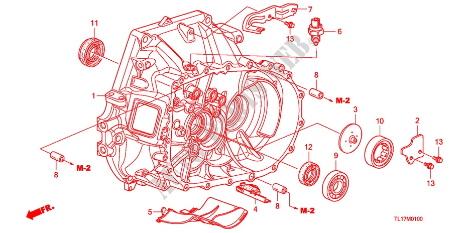 KUPPLUNGSGEHAEUSE für Honda ACCORD 2.4 TYPE S 4 Türen 6 gang-Schaltgetriebe 2009