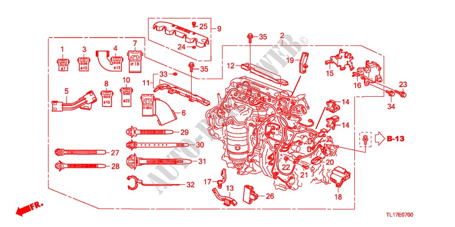 MOTORKABELBAUM (2.0L) für Honda ACCORD 2.0 S 4 Türen 5 gang automatikgetriebe 2009