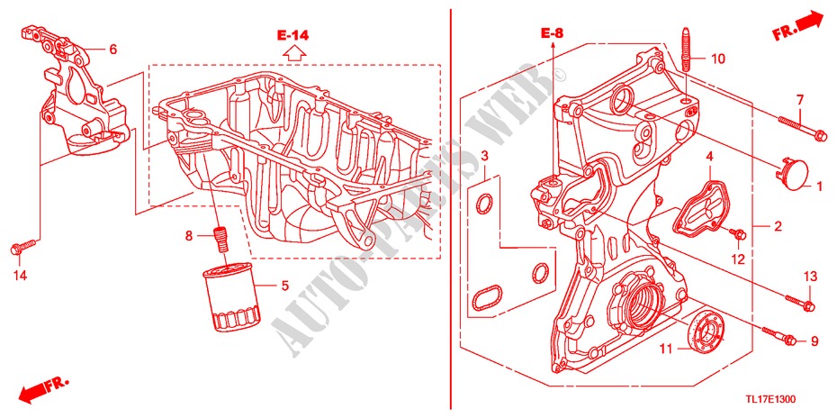 OELPUMPE(2.0L) für Honda ACCORD 2.0 ES 4 Türen 5 gang automatikgetriebe 2009