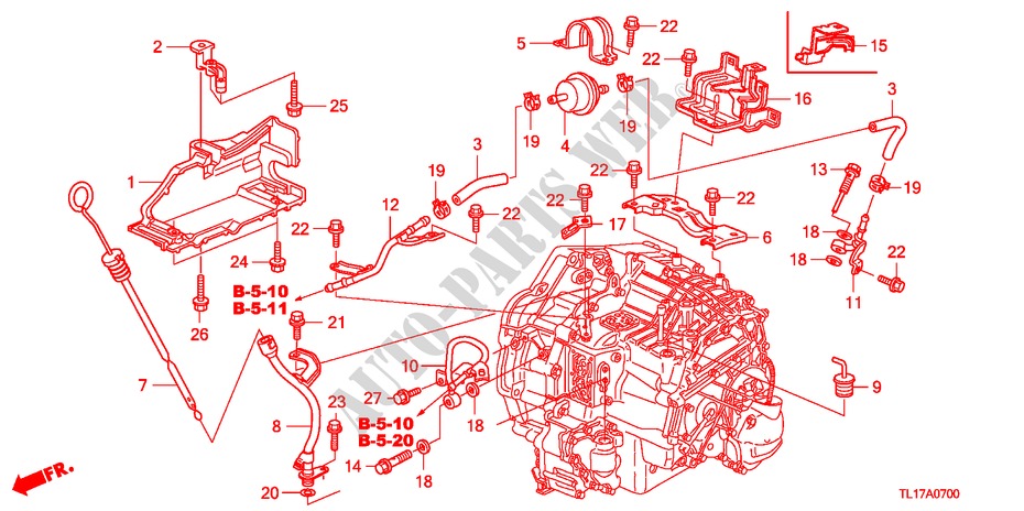 OELSTANDMESSER/ATF LEITUNG für Honda ACCORD 2.0 ES 4 Türen 5 gang automatikgetriebe 2009