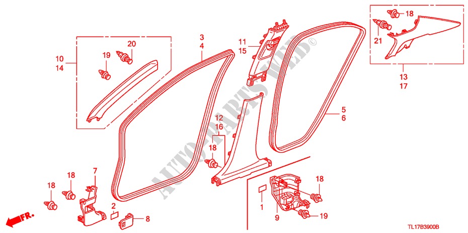 SAEULENZIERSTUECK(LH) für Honda ACCORD 2.4 EXECUTIVE 4 Türen 5 gang automatikgetriebe 2009