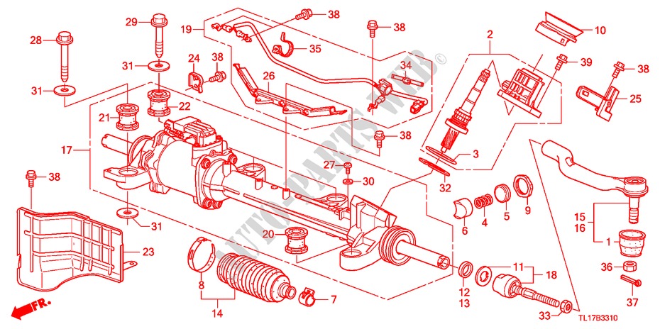 SERVOLENKGETRIEBE(EPS) (LH) für Honda ACCORD 2.4 TYPE S 4 Türen 6 gang-Schaltgetriebe 2009