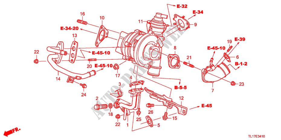 TURBOLADER(DIESEL) für Honda ACCORD 2.2 EXECUTIVE 4 Türen 5 gang automatikgetriebe 2009