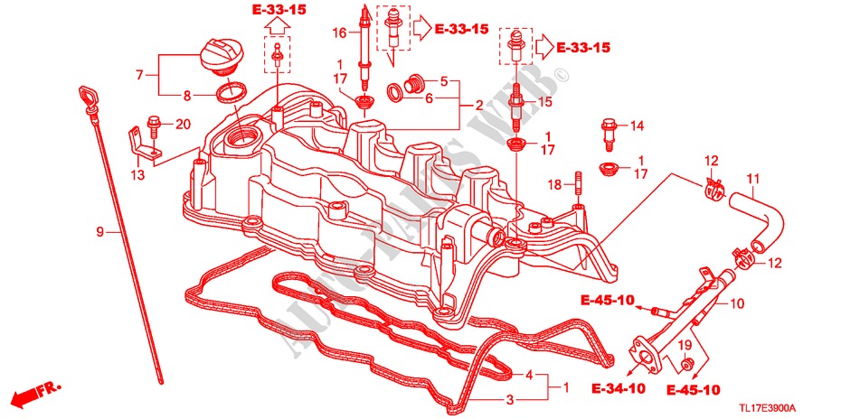 ZYLINDERKOPFDECKEL (DIESEL) für Honda ACCORD 2.2 EXECUTIVE 4 Türen 6 gang-Schaltgetriebe 2009