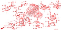 MOTORBEFESTIGUNGEN(2.4L)(MT) für Honda ACCORD 2.4 TYPE S 4 Türen 6 gang-Schaltgetriebe 2010
