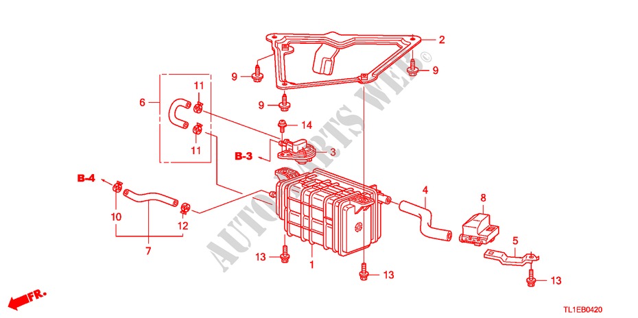 AKTIVKOHLEBEHAELTER für Honda ACCORD 2.0 COMFOT 4 Türen 6 gang-Schaltgetriebe 2011