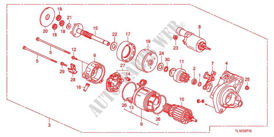 ANLASSER(DENSO)(2.0L) für Honda ACCORD 2.0 COMFOT 4 Türen 6 gang-Schaltgetriebe 2011