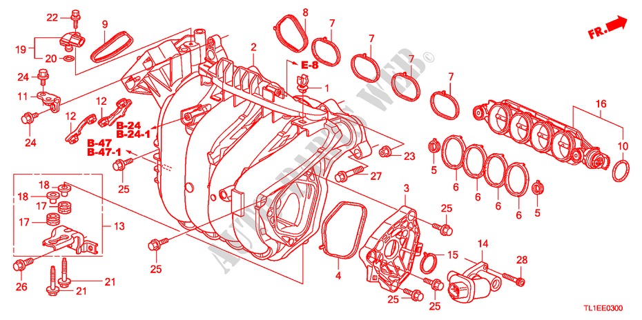 ANSAUGKRUEMMER(2.0L) für Honda ACCORD 2.0 COMFOT 4 Türen 6 gang-Schaltgetriebe 2011