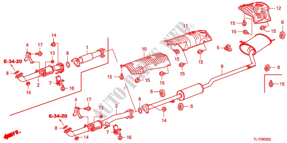 AUSPUFFROHR(DIESEL) für Honda ACCORD 2.2 ELEGANCE 4 Türen 5 gang automatikgetriebe 2010