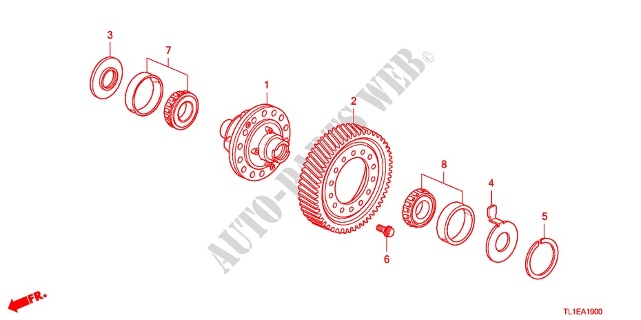 DIFFERENTIAL(DIESEL) für Honda ACCORD 2.2 ELEGANCE 4 Türen 5 gang automatikgetriebe 2010