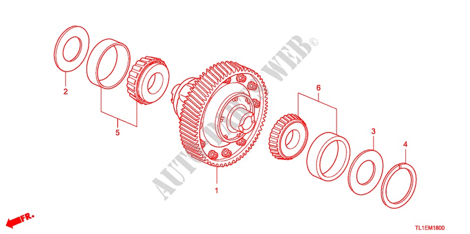 DIFFERENTIAL(DIESEL) für Honda ACCORD 2.2 TYPE S-H 4 Türen 6 gang-Schaltgetriebe 2011