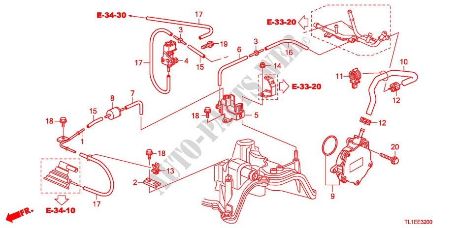 EINBAULEITUNG/UNTERDRUCKPUMPE(DIESEL) für Honda ACCORD 2.2 ELEGANCE 4 Türen 5 gang automatikgetriebe 2010