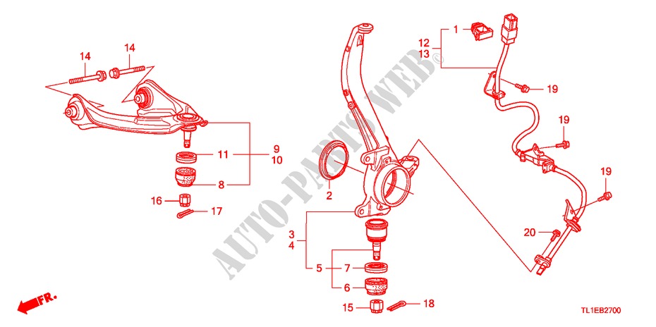 GELENK, VORNE für Honda ACCORD 2.2 EXECUTIVE 4 Türen 5 gang automatikgetriebe 2011