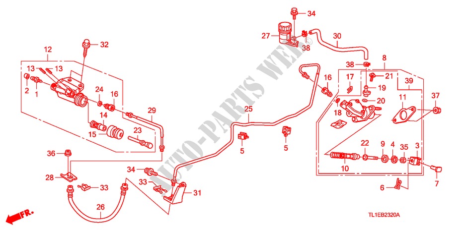 HAUPTKUPPLUNGSZYLINDER(LH) für Honda ACCORD 2.0 COMFOT 4 Türen 6 gang-Schaltgetriebe 2011