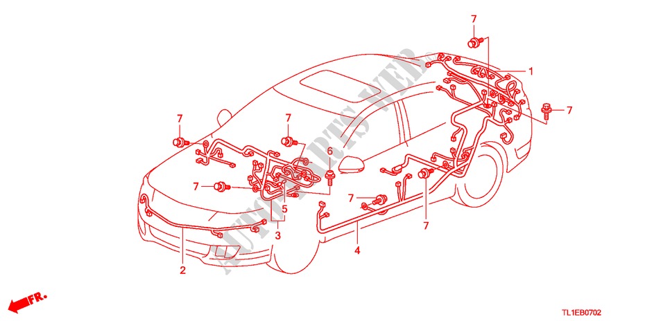 KABELBAUM(2)(LH) für Honda ACCORD 2.0 ELEGANCE 4 Türen 5 gang automatikgetriebe 2010