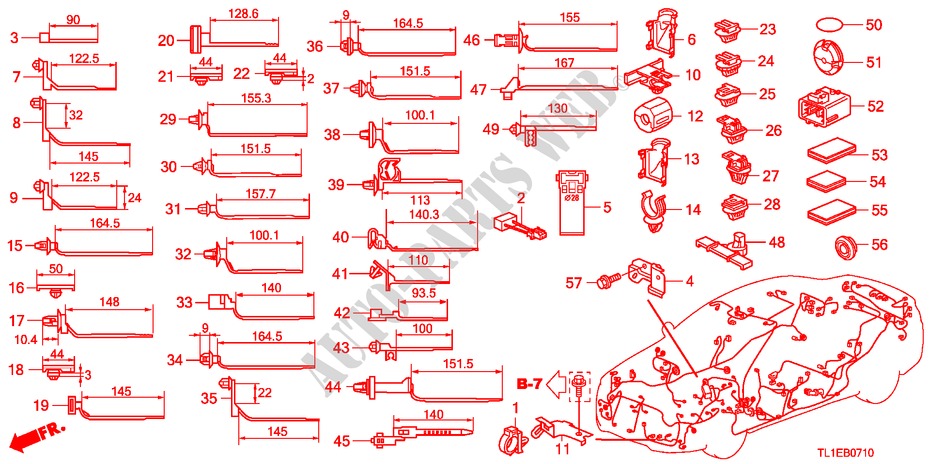 KABELBAUMBAND/BUEGEL(LH) für Honda ACCORD 2.0 COMFOT 4 Türen 6 gang-Schaltgetriebe 2011