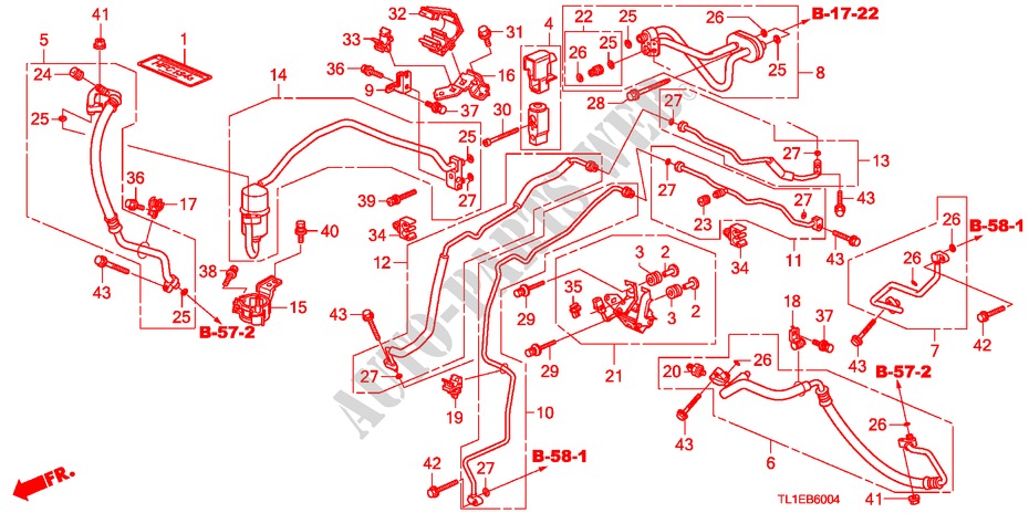 KLIMAANLAGE(SCHLAEUCHE/LEITUNGEN)(DIESEL)(LH) für Honda ACCORD 2.2 EXECUTIVE 4 Türen 5 gang automatikgetriebe 2011