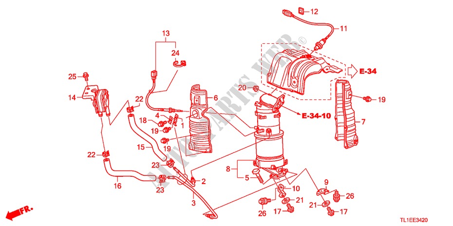 KONVERTER(DIESEL) für Honda ACCORD 2.2 ELEGANCE 4 Türen 5 gang automatikgetriebe 2010