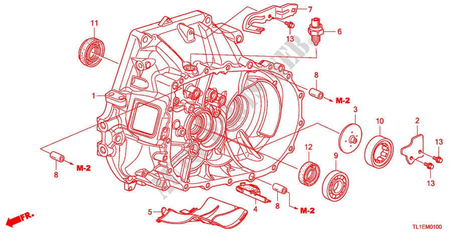 KUPPLUNGSGEHAEUSE für Honda ACCORD 2.0 COMFOT 4 Türen 6 gang-Schaltgetriebe 2011