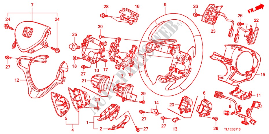 LENKRAD(SRS) für Honda ACCORD 2.0 COMFOT 4 Türen 6 gang-Schaltgetriebe 2011