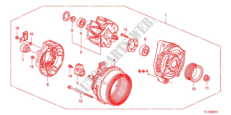 LICHTMASCHINE(DENSO)(2.4L) für Honda ACCORD 2.4 TYPE S 4 Türen 6 gang-Schaltgetriebe 2010
