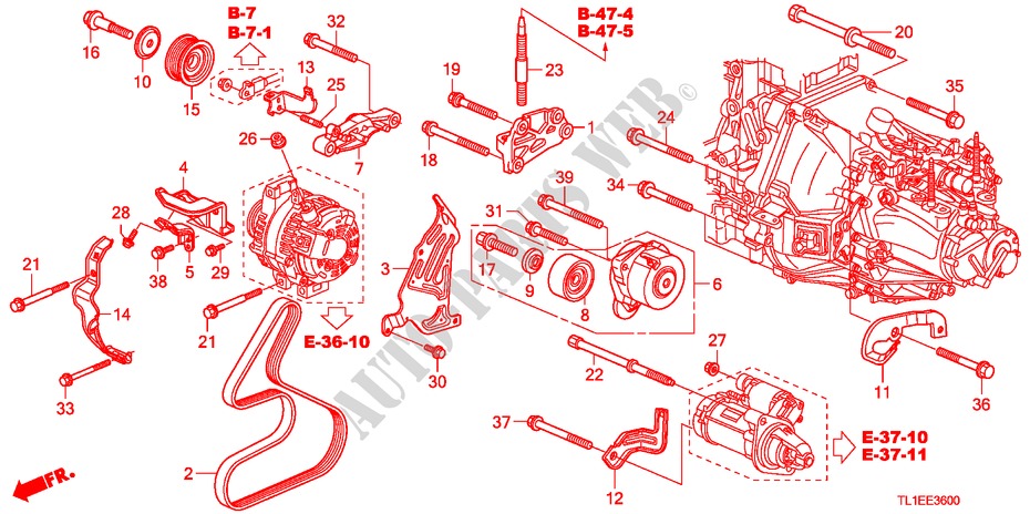 MOTORHALTERUNG(DIESEL) für Honda ACCORD 2.2 ELEGANCE 4 Türen 6 gang-Schaltgetriebe 2010