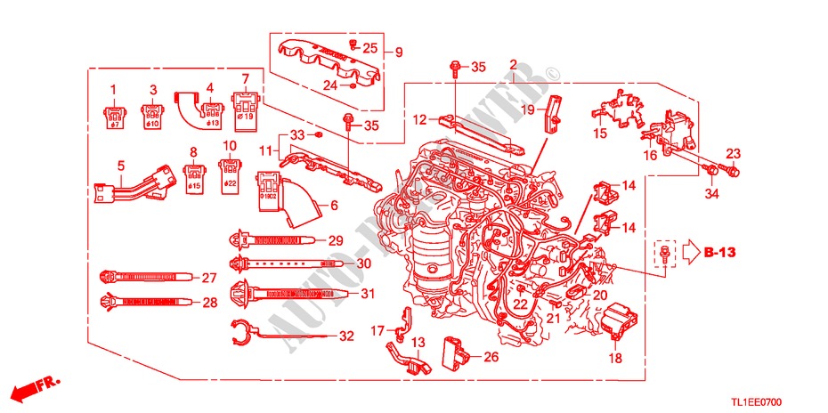 MOTORKABELBAUM(2.0L) für Honda ACCORD 2.0 ELEGANCE 4 Türen 5 gang automatikgetriebe 2010