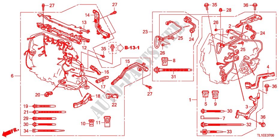 MOTORKABELBAUM(DIESEL) für Honda ACCORD 2.2 TYPE S-H 4 Türen 6 gang-Schaltgetriebe 2011
