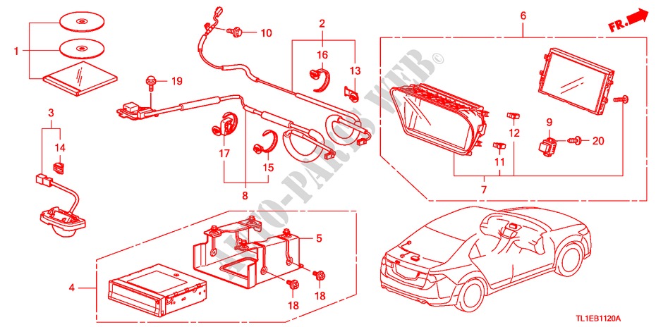 NAVIGATIONSSYSTEM für Honda ACCORD 2.2 TYPE S-H 4 Türen 6 gang-Schaltgetriebe 2011