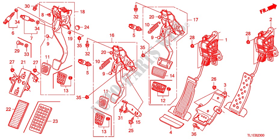 PEDAL(LH) für Honda ACCORD 2.0 COMFOT 4 Türen 6 gang-Schaltgetriebe 2011