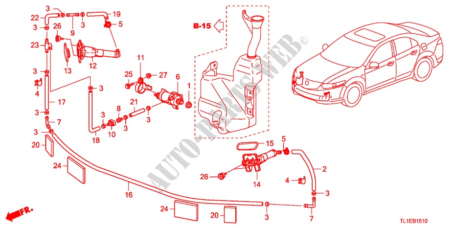 SCHEINWERFERWASCHER für Honda ACCORD 2.2 ELEGANCE 4 Türen 5 gang automatikgetriebe 2010