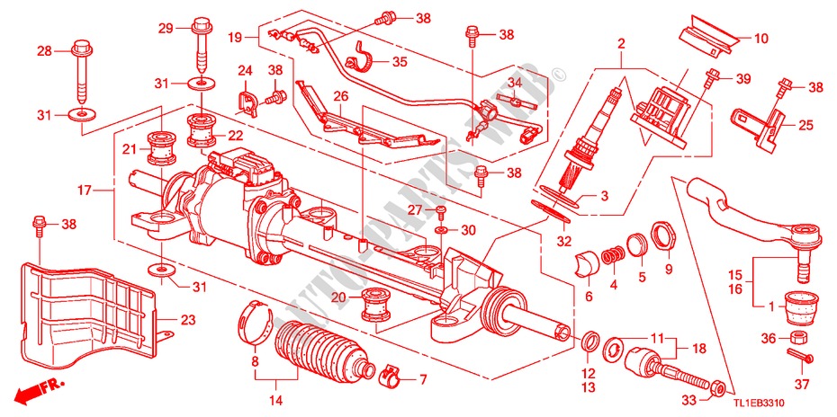 SERVOLENKGETRIEBE(EPS)(LH) für Honda ACCORD 2.0 COMFOT 4 Türen 6 gang-Schaltgetriebe 2011