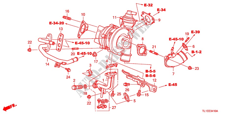 TURBOLADER(DIESEL) für Honda ACCORD 2.2 ELEGANCE 4 Türen 5 gang automatikgetriebe 2010