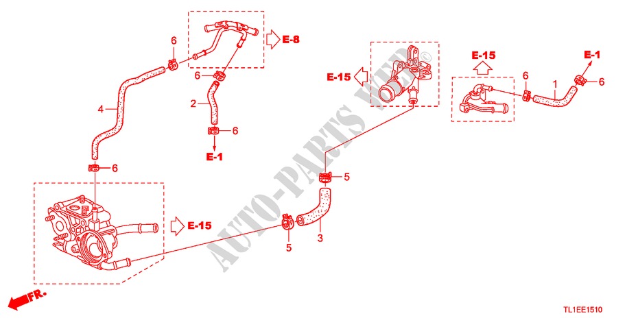WASSERSCHLAUCH(2.0L) für Honda ACCORD 2.0 ELEGANCE 4 Türen 5 gang automatikgetriebe 2010