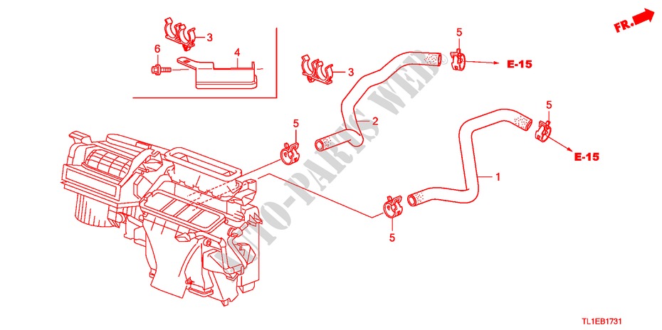 WASSERSCHLAUCH(2.0L)(RH) für Honda ACCORD 2.0 ES 4 Türen 5 gang automatikgetriebe 2011